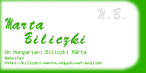 marta biliczki business card